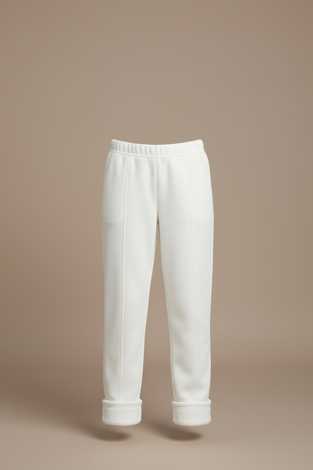 Pantalon Blanc Polaire Enfant Doux Confortable - Molleton - vue 3