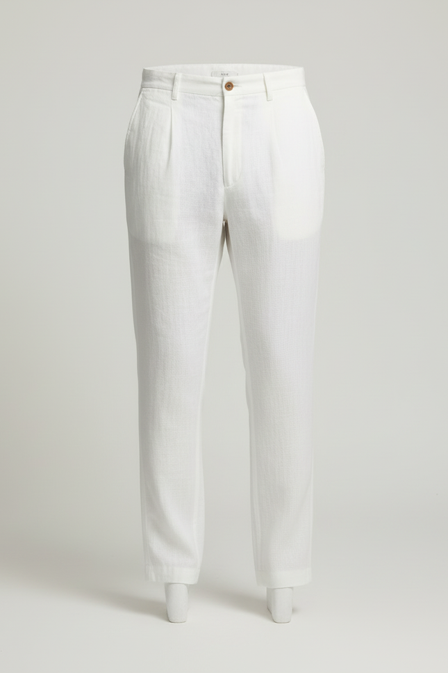 Pantalon De Lin Blanc - vue 3