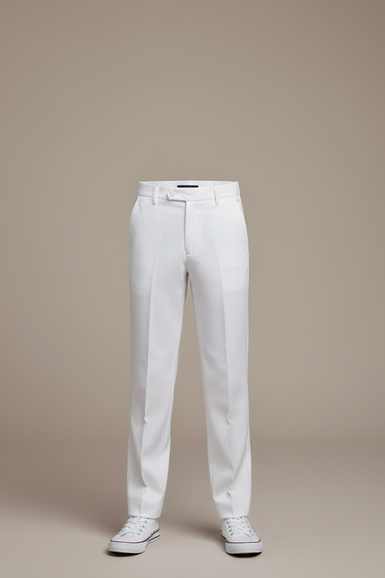 Pantalon Blanc Garçon Coupe Droite Élégant Formel - Gabardine - vue 3