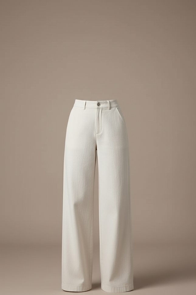Pantalon Flare Blanc Femme - Jean - vue 3