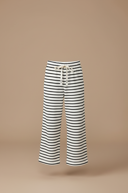 Pantalon Rayé Marine Et Blanc - Molleton - vue 3