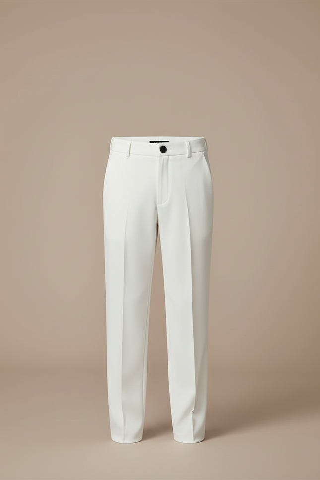 Pantalon Blanc Droit Plissé Garçon Élégant Formel - Gabardine - vue 3