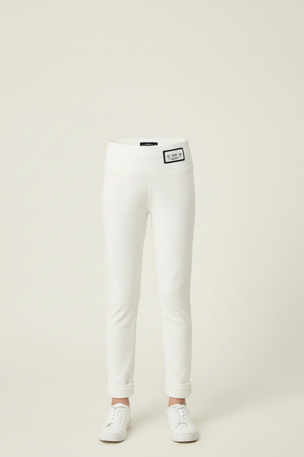 Pantalon Blanc Élastique Enfant Velours Hiver - vue 3