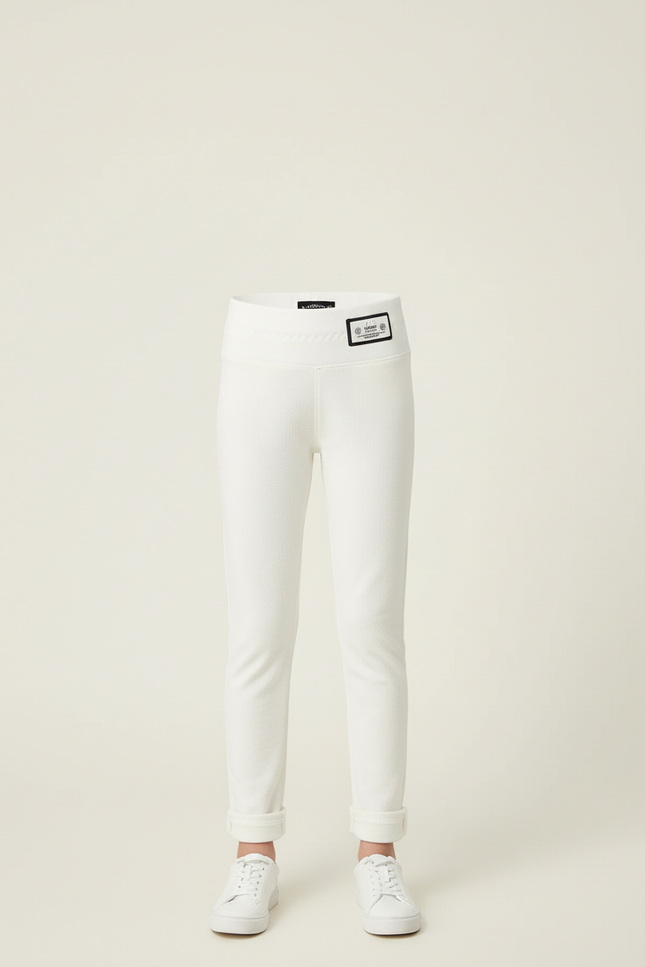 Pantalon Blanc Élastique Enfant Velours Hiver - vue 3