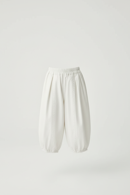Pantalon Blanc Ample Élastique Coton Enfant Garçon - vue 3