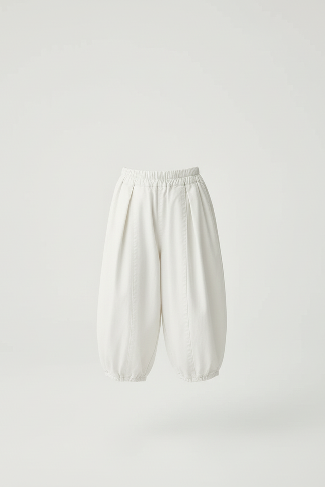 Pantalon Blanc Ample Élastique Coton Enfant Garçon - vue 3