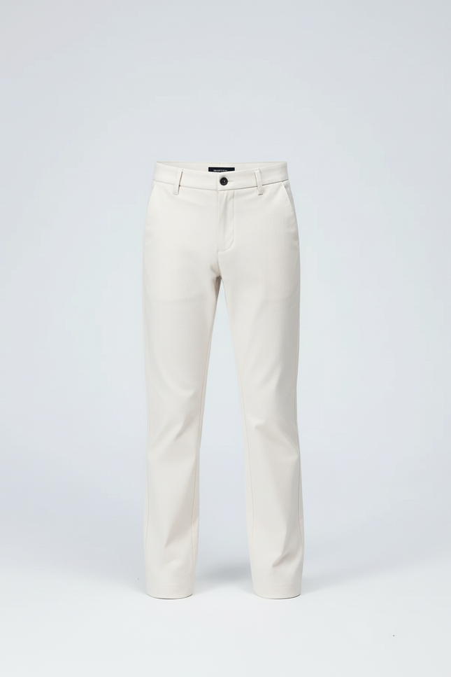Pantalon Blanc Droit Décontracté Garçon Coton - Beige - vue 3