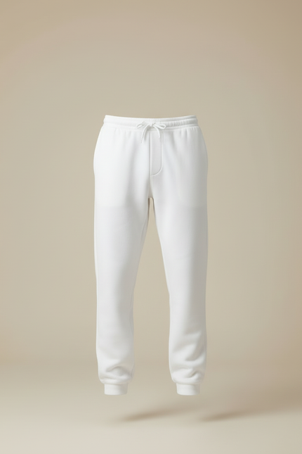 Pantalon Blanc Molletonné Homme Jogger Sport Décontracté - vue 3