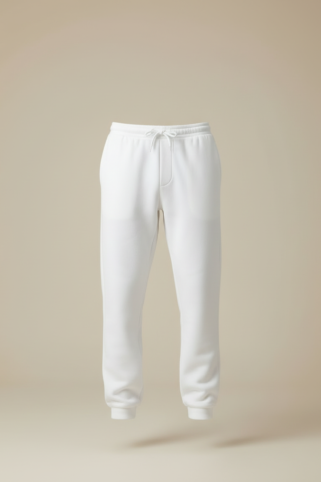 Pantalon Blanc Molletonné Homme Jogger Sport Décontracté - vue 3