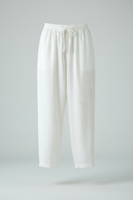 Pantalon Blanc Vintage - Lin - vue 3