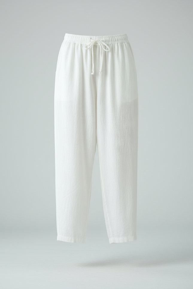 Pantalon Blanc Vintage - Lin - vue 3