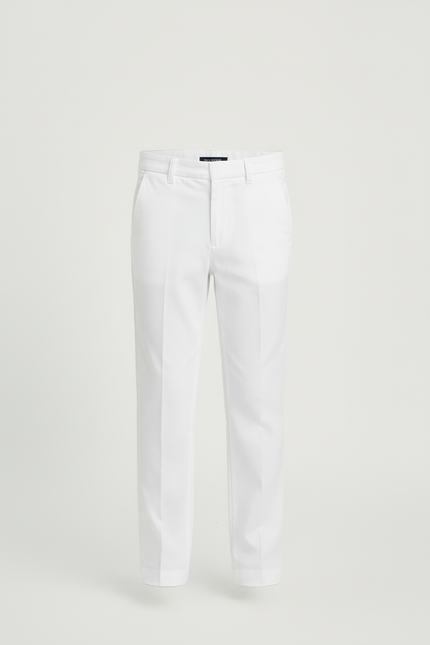 Pantalon Blanc Enfant Formel Coton Élégant Ajusté - Gabardine - vue 3