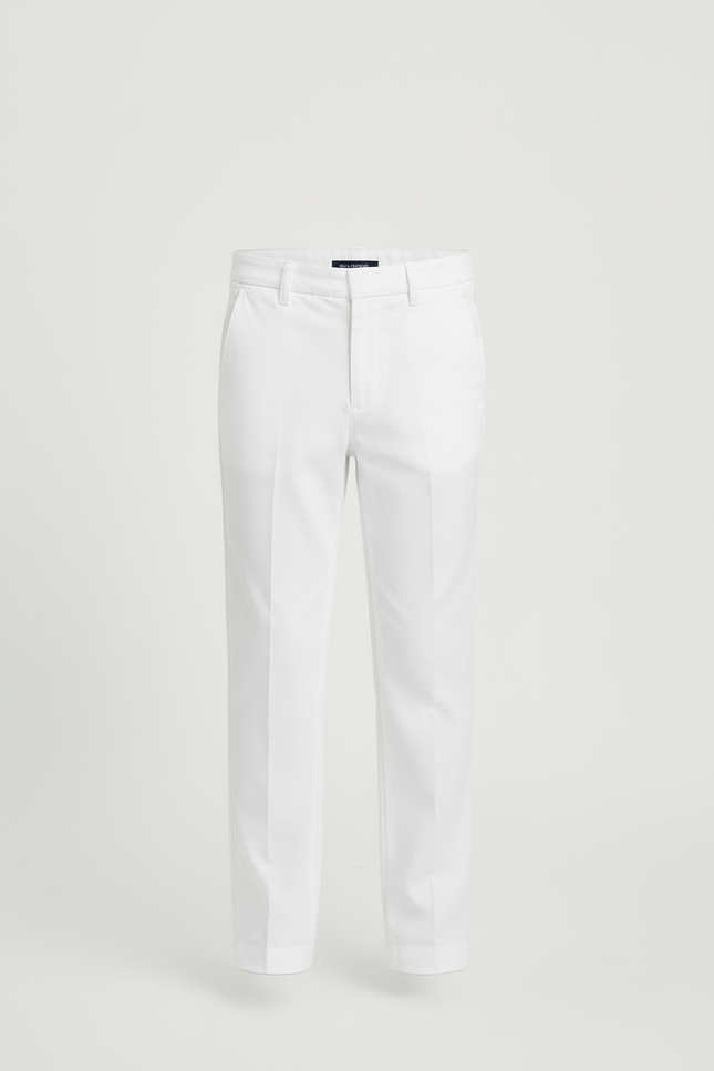 Pantalon Blanc Enfant Formel Coton Élégant Ajusté - Gabardine - vue 3