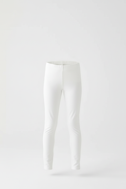 Pantalon Blanc Coton Élastique Slim Enfant - Maille - vue 3