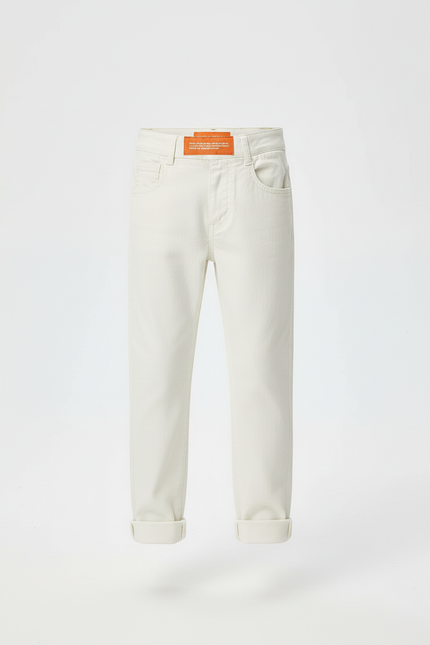Pantalon Blanc Coton Droit Enfant Garçon Décontracté - vue 3