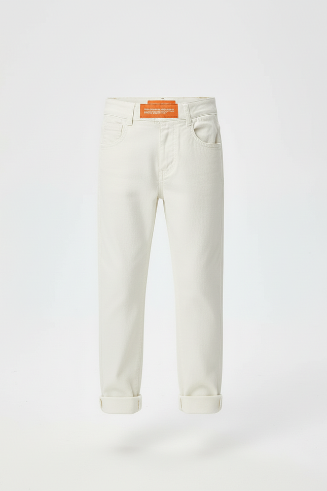 Pantalon Blanc Coton Droit Enfant Garçon Décontracté - vue 3