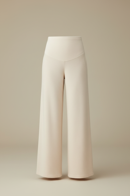 Pantalon Blanc Maternité - Beige Maille - vue 3