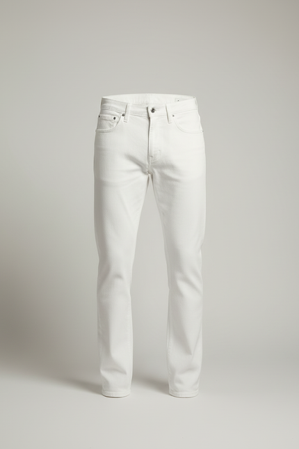 Pantalon Blanc Coton Homme Slim Classique Stretch - Jean - vue 3