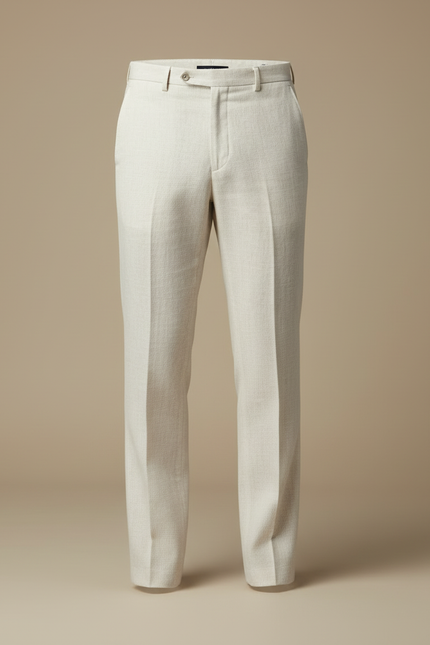 Pantalon Blanc Lin Droit Décontracté Élégant Homme - vue 3