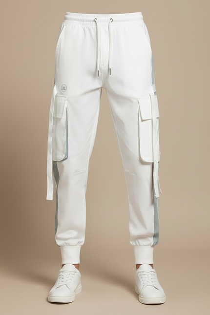 Pantalon Parachute Blanc Homme - Polyester - vue 3