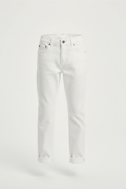 Pantalon Blanc Jean Droit Enfant Décontracté - vue 3