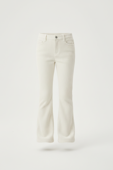 Pantalon Blanc Côtelé Évasé Confortable Enfant - Cordé - vue 3