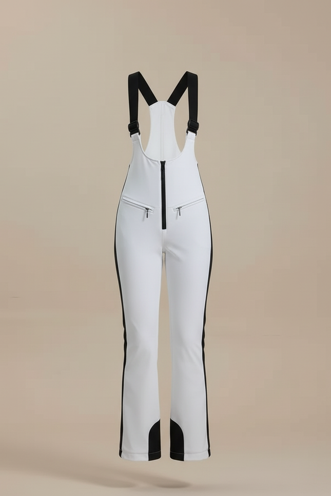 Pantalon Blanc Slim Ski Bretelles Imperméable Femme - Polyester - vue 3