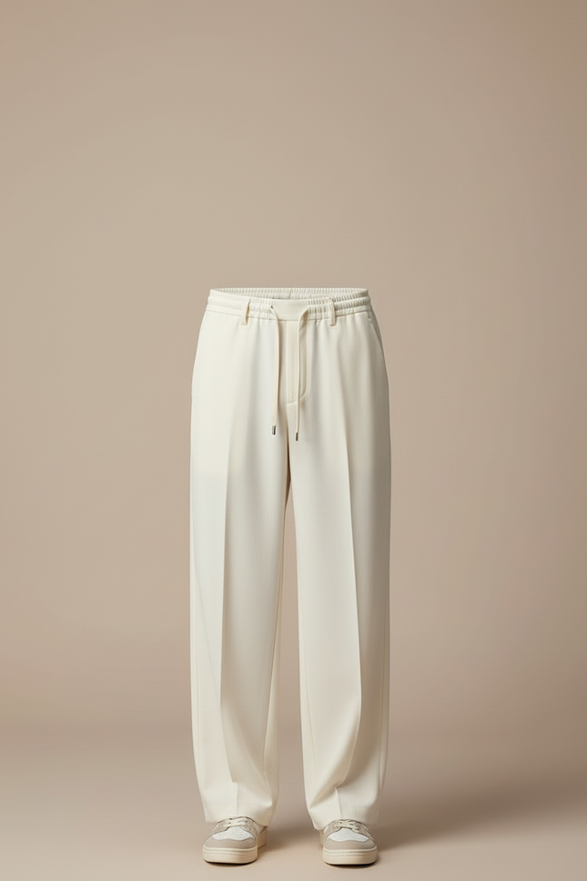 Pantalon Blanc Ample Décontracté Homme Cordon - Gabardine - vue 3