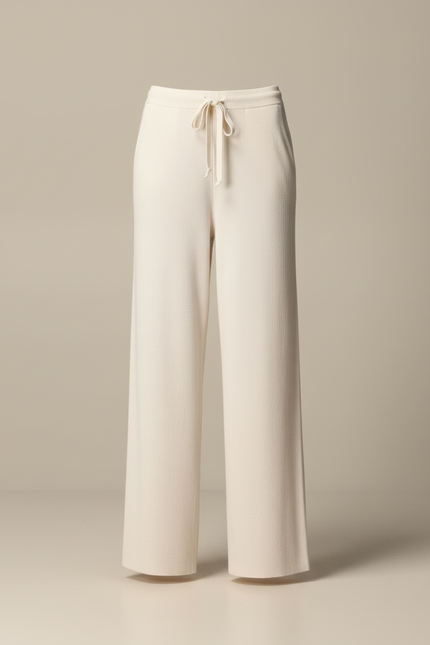 Pantalon Maille Blanc - Beige - vue 3