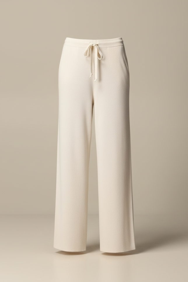 Pantalon Maille Blanc - Beige - vue 3