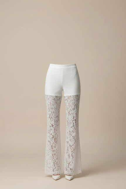 Pantalon Sexy Blanc - Maille - vue 3