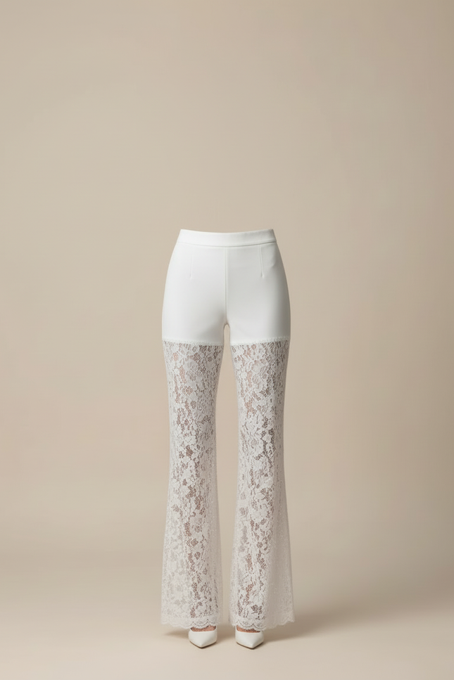 Pantalon Sexy Blanc - Maille - vue 3