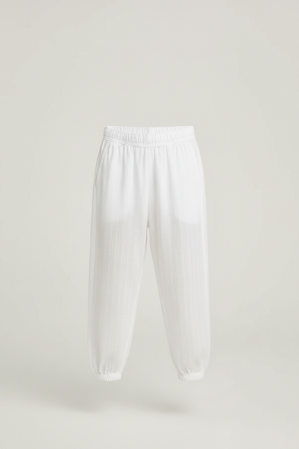 Pantalon Blanc Harem Enfant Unisexe Coton Léger - vue 3