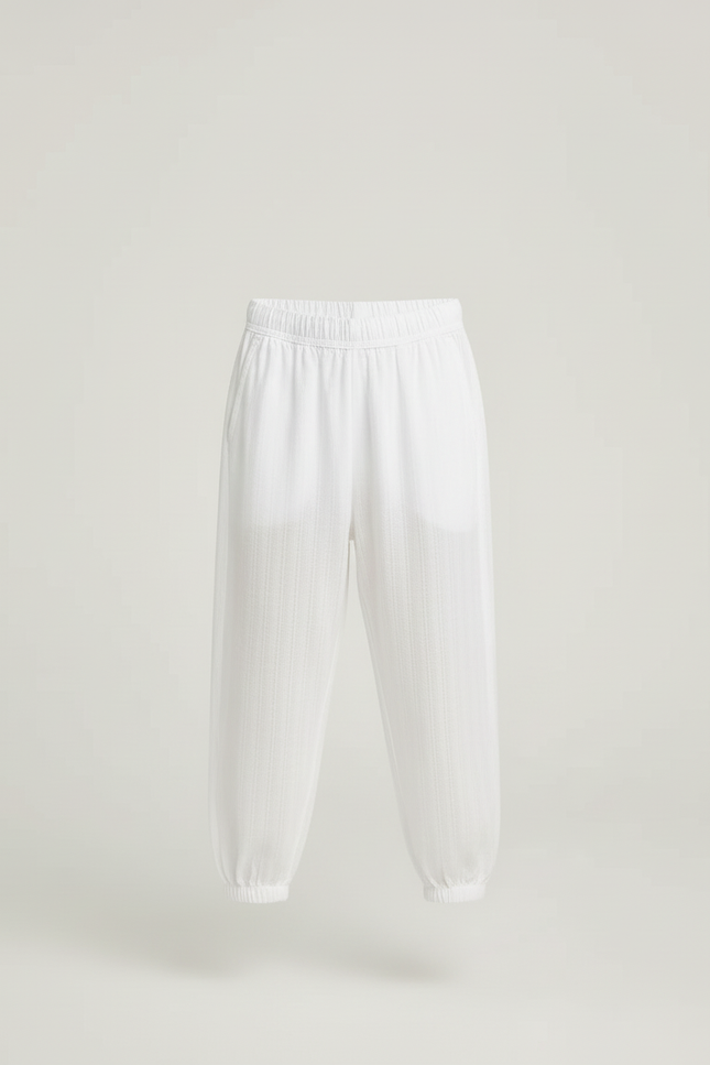 Pantalon Blanc Harem Enfant Unisexe Coton Léger - vue 3