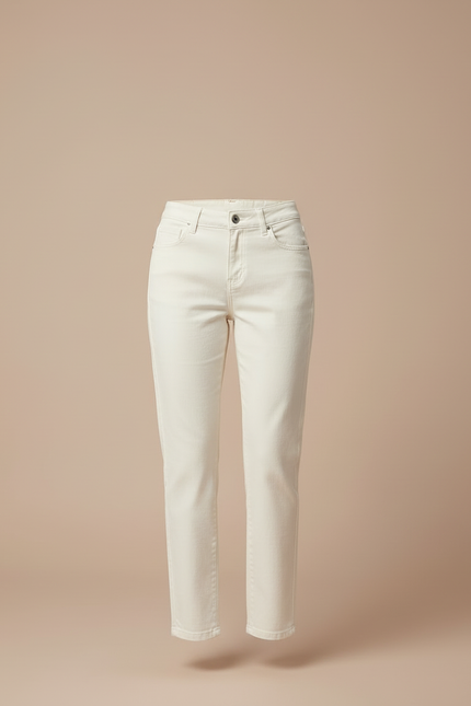 Pantalon Blanc Droit Décontracté Femme Coton - vue 3