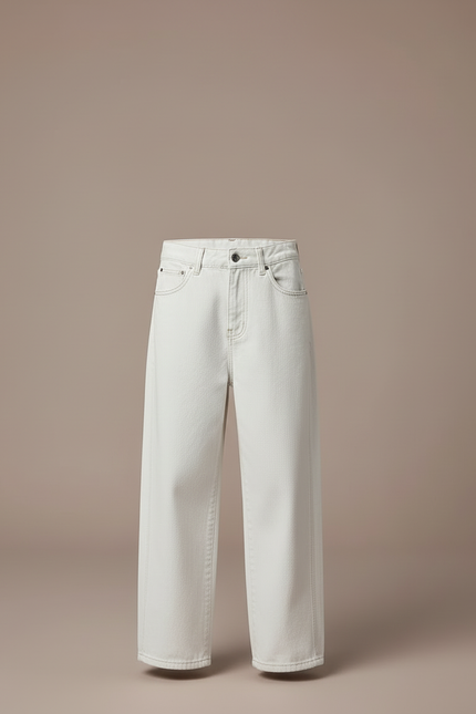 Pantalon Blanc Ample Décontracté Jean Garçon - vue 3
