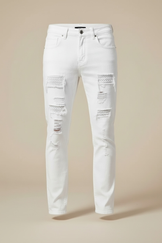 Pantalon Slim Blanc Homme - Jean - vue 3