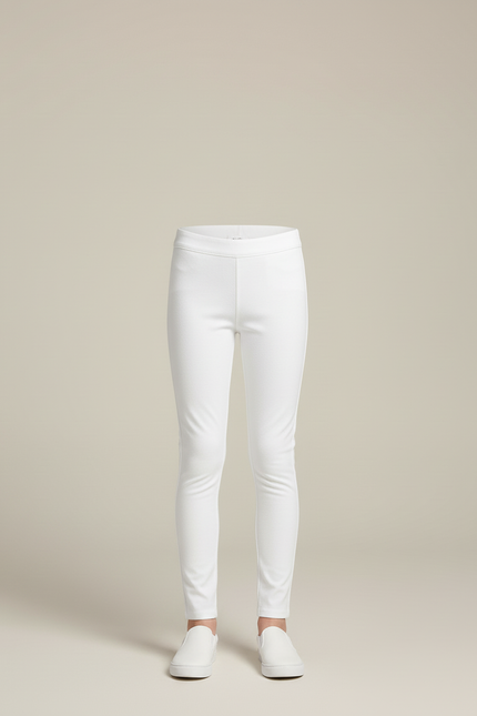 Pantalon Blanc Slim Stretch Enfant Fille Uni - Maille - vue 3