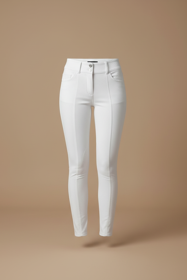 Pantalon Blanc Stretch Slim Équestre Femme - Polyester - vue 3