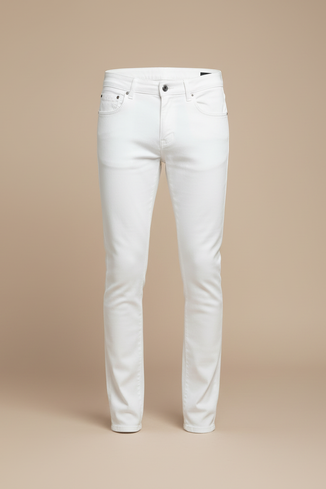 Pantalon Blanc Homme Slim Coton Stretch Casual - vue 3