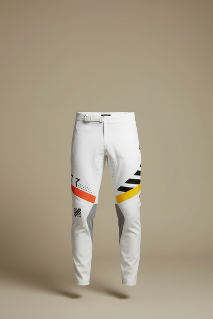 Pantalon Blanc Motocross Homme Racing Design Géométrique Moderne - Polyester - vue 3