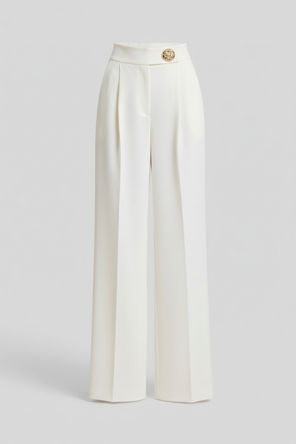 Pantalon Blanc Tailleur Femme - Polyester - vue 3