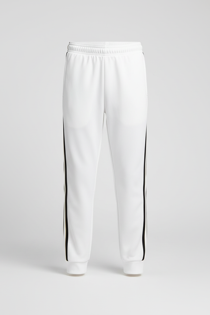 Pantalon Blanc Jogging Rayures Noires Confortable Enfant - Molleton - vue 3