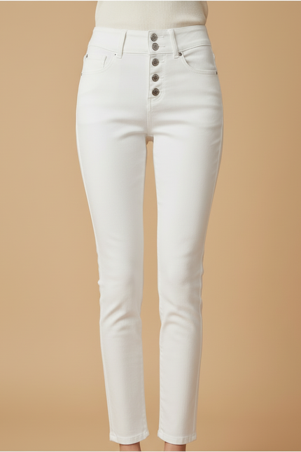 Pantalon Blanc Skinny Taille Haute Stretch Femme - Jean - vue 3