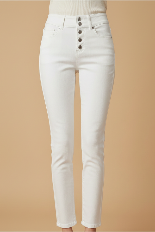 Pantalon Blanc Skinny Taille Haute Stretch Femme - Jean - vue 3
