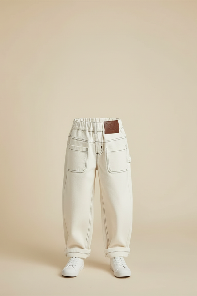 Pantalon Ballon Blanc - Toile - vue 3