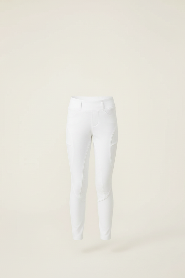 Pantalon Blanc Équestre Enfant Confortable Stretch - Polyester - vue 3