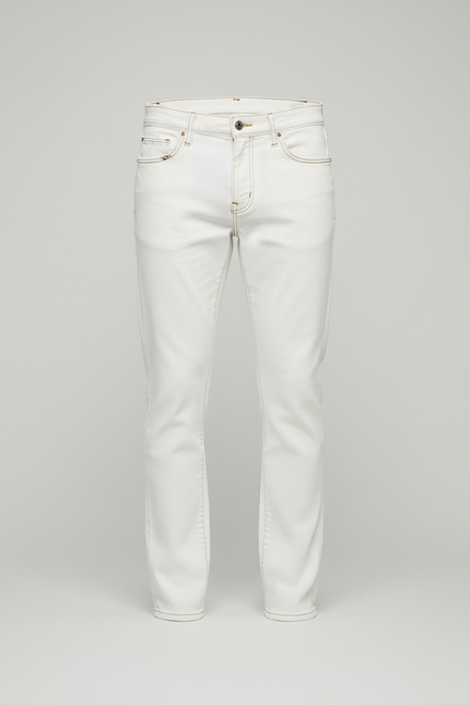 Pantalon Blanc Jean Droit Casual Homme - vue 3