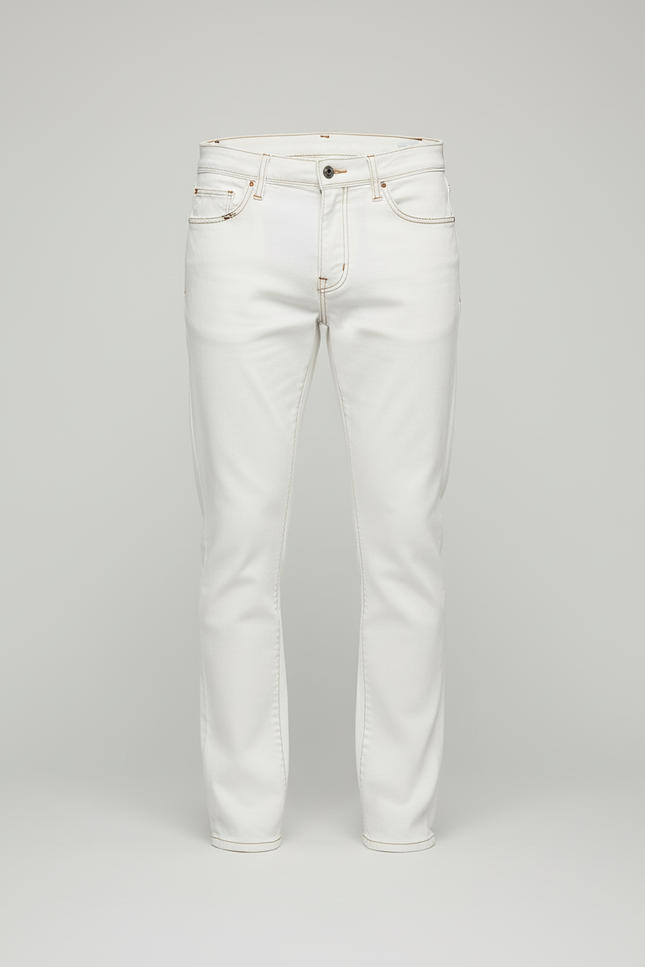 Pantalon Blanc Jean Droit Casual Homme - vue 3