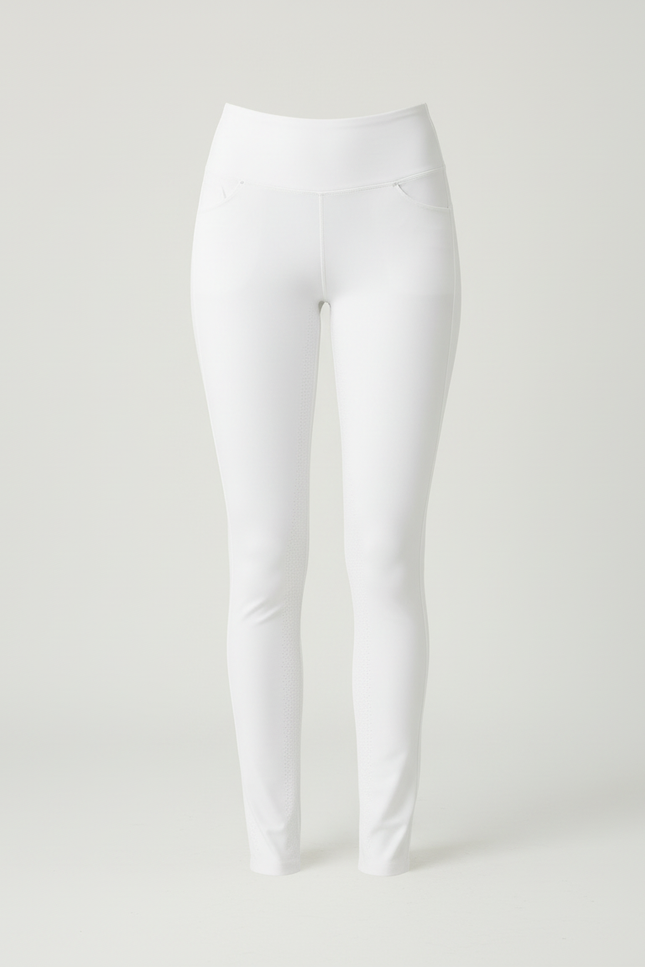 Pantalon Blanc Slim Équestre Poches Femme - Polyester - vue 3